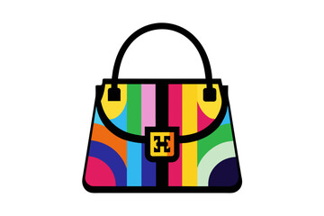 silhouette color image,Tory Burch handbag , white background © AL