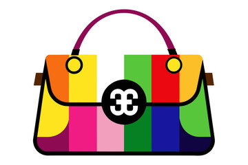 silhouette color image,Tory Burch handbag , white background © AL