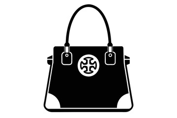 silhouette color image,Tory Burch handbag , white background