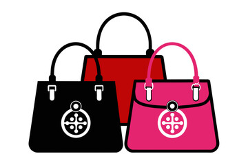 silhouette color image,Tory Burch handbag , white background © AL