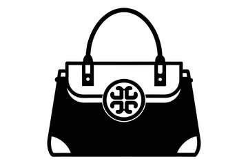 silhouette color image,Tory Burch handbag , white background © AL