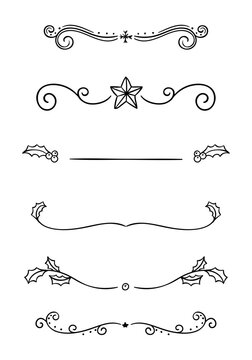 Hand drawn christmas text dividers