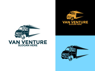 Van Logo vector, mini van symbol logo template, delivery and logistic services concept