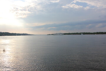 Fototapeta premium sunset over the river