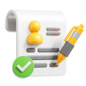 PNG 3D Curriculum Vitae icon isolated on a white background