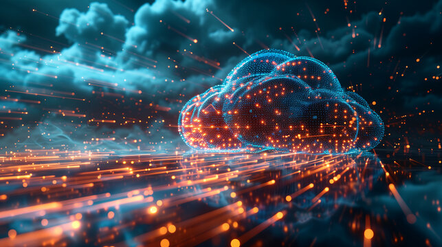 wallpaper concept cloud technologies, cloud computing, database, data analytics