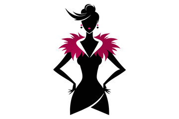 Silhouette image Fashionable Impressions white background 