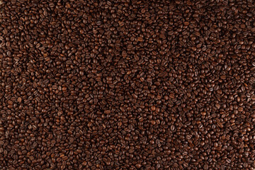 Lots of roasted coffee beans