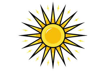 Silhouette Radiant Sun Icon Set Vibrant Collection of Yellow Sun Stars 