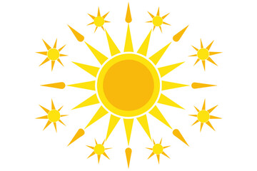 Silhouette Radiant Sun Icon Set Vibrant Collection of Yellow Sun Stars 