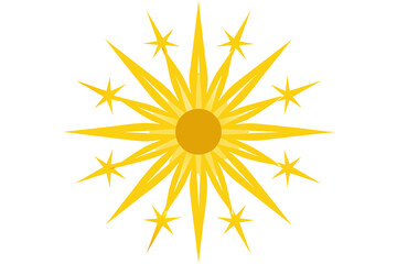 Silhouette Radiant Sun Icon Set Vibrant Collection of Yellow Sun Stars 