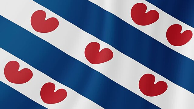 Frisian Waving Flag. Realistic Flag Animation.