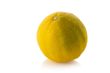 Fresh ripe lemons Isolated on white background