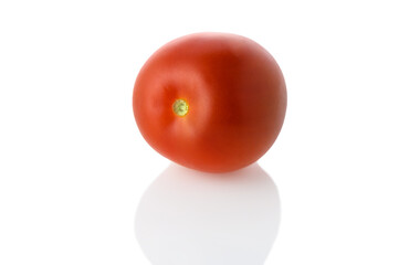 One tomato isolated on white background.