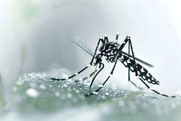 close-up of the Aedes aegypti mosquito, transmitter of dengue