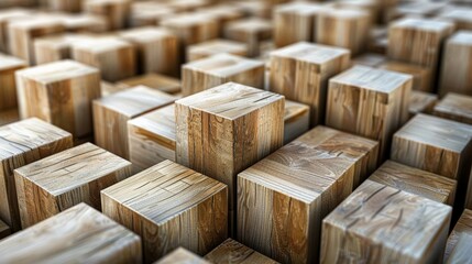 3D Wooden Cubes Array