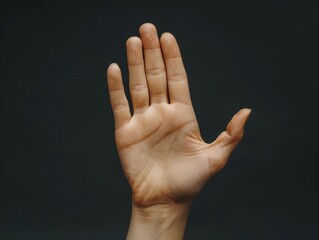 Stop Gesture Woman Hand Black BG