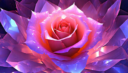3d digital art of an enchanting crystalline rose wallpaper