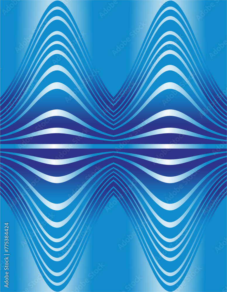 Poster the composition of curved lines and geometric planes with blue gradations is one of the necessary ba