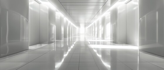 Futuristic Sci-Fi Corridor White