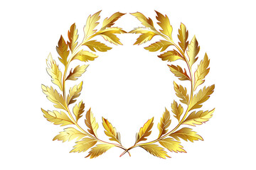 Golden wreath retro over transparent background
