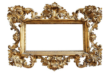 Baroque style frame isolated over transparent background