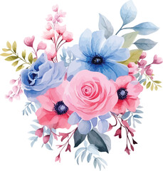 Fototapeta premium Watercolor rose flower painting