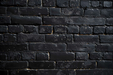 Black painted brick wall surface texture