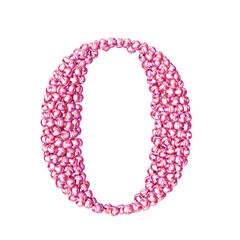 Symbol made of pink volleyballs. letter o