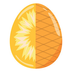 Easter decorated eggs with orange pineapple for holiday poster, textile or packaging	