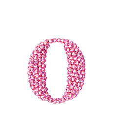 Symbol made of pink volleyballs. letter o