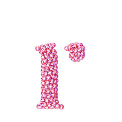 Symbol made of pink volleyballs. letter r