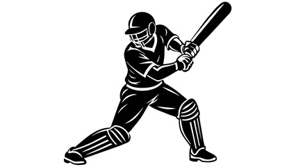 Dynamic Cricket Batsman Vector Perfect for Sports Graphics