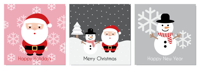 Merry Christmas & Happy New Year Card Vector Illustration