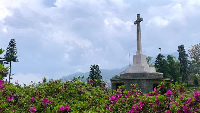 View of the kohima war cemetery, nagaland in India.