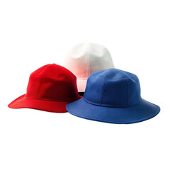 Fototapeta premium Red, blue, and white hat, isolated on transparent background.
