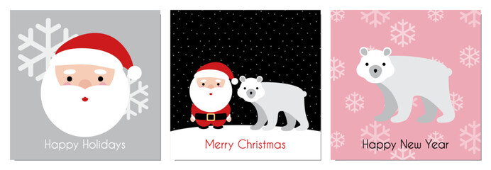 New Year Card And Christmas Wish Card Minimal Vector Illustration