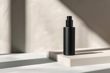 Sleek male skincare product neatly arranged against a neutral backdrop