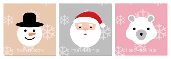 Happy Holidays, Christmas & New Year Greeting Card Minimal Design