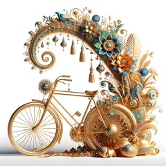 Fototapeta na wymiar Beautiful shininf bicycle World Bicycle Day Celebration Jun 3