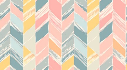 Cute pastel colorful herringbone pattern background with stripes and lines Soft color geometric texture for nursery wallpaper Generative AI