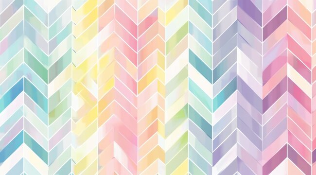 pastel colorful herringbone pattern on white background Colorful stripes and chevron Generative AI