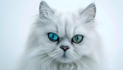 White persian cat with heterochromia