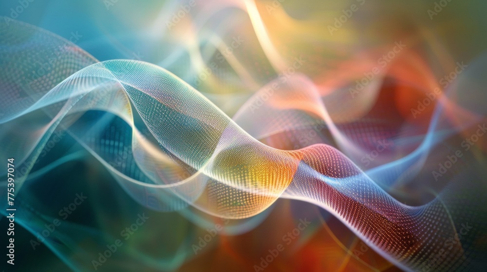 Poster a colorful abstract image of a wavy pattern with bright colors, ai