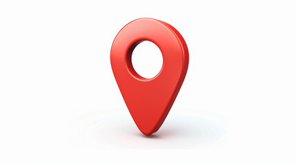 A red geolocation icon isolated on white background