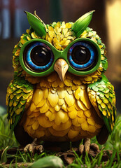 Create a Cute and Adorable Spotted Ocelot with Big, Sweet Eyes, Looking Directly at the Camera