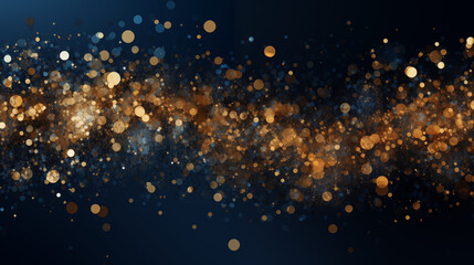 Golden Sparkles and Dust Trail on Navy Background