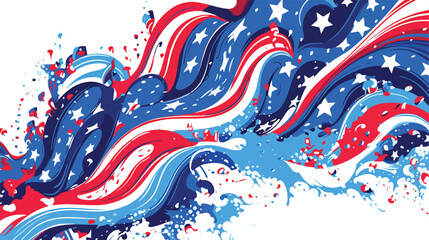 American flag Grange smears USA flag July 4th poste - obrazy, fototapety, plakaty