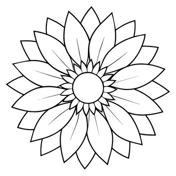line art of a sunflower