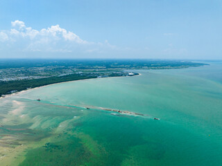 Scenery of offshore shoals in Wenchang, Hainan, China